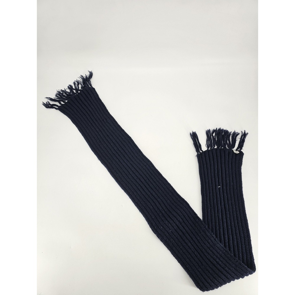 Pendleton Scarf Navy Blue 100% Virgin Wool Fringed 56" x 5"‎